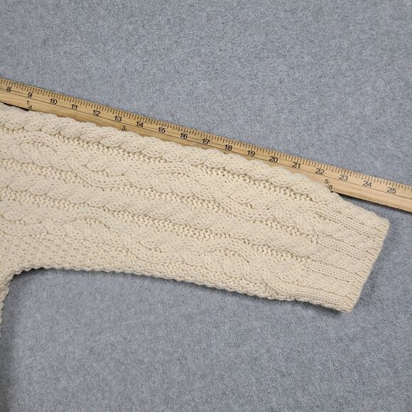 Aran Crafts Button Up Merino Wool Cardigan Knit Sweater Womens M 3/4 Sleeves - Picture 11 of 11